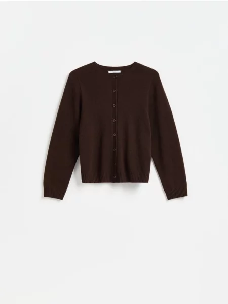 Reserved Cardigan din lână maro-închis maro