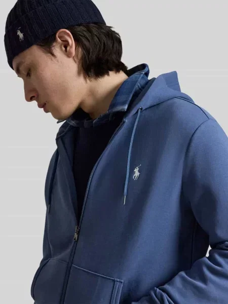 Bluza rozpinana o kroju regular fit z mieszanki bawełny Polo Ralph Lauren niebieska