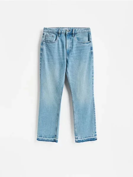 Reserved Blugi flare cu efect prespălat indigo jeans