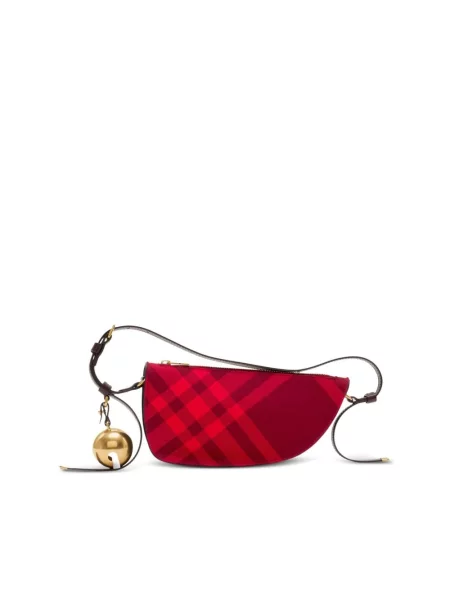 Torebka Burberry wełniana czerwona
