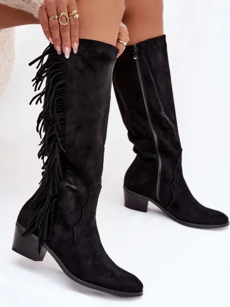 Kozačky Boto s třásněmi černé
