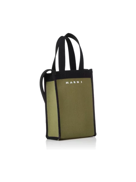 Dzianinowa torba crossbody Marni zielona