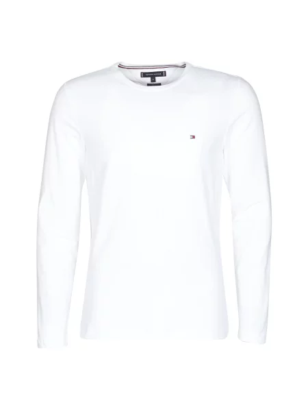 Tričko s dlouhým rukávem Tommy Hilfiger s dlouhými rukávy bílé