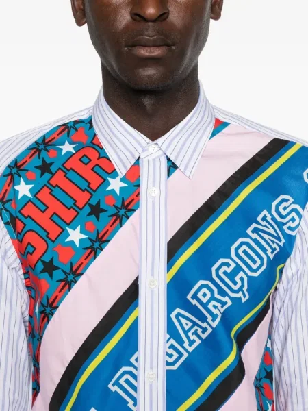 Риза Comme Des Garçons Shirt на райета с принт бяло