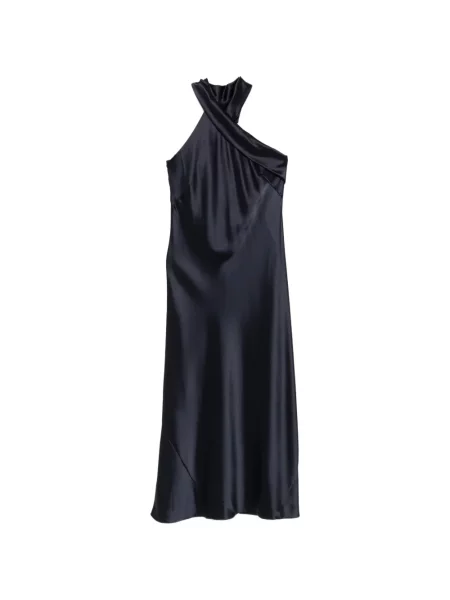 Rochie midi Galvan London din satin albastru