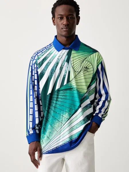 Tricou cu mânecă lungă Adidas Originals albastru