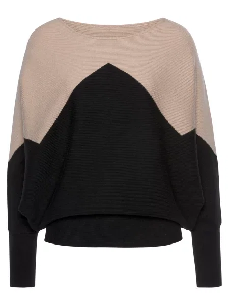 LASCANA Pulover pesek črna