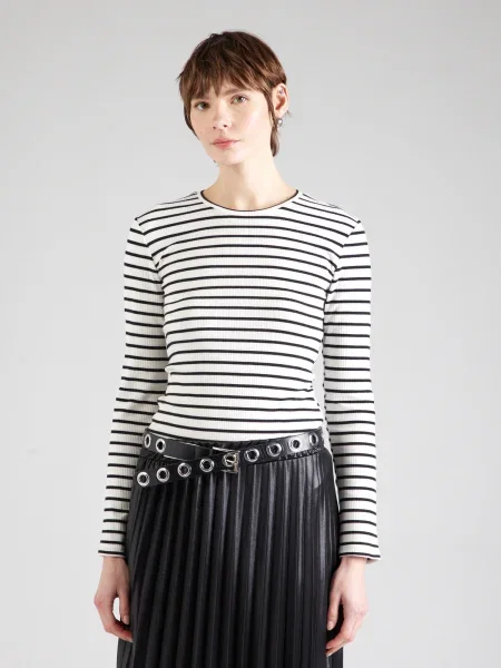 PIECES Tricou PCRUKA negru alb