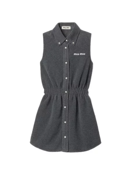 Rochie mini Miu Miu din fleece gri