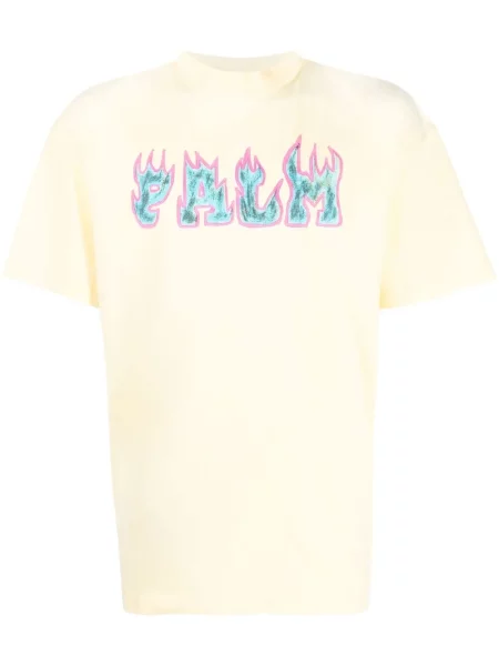 Tricou Palm Angels cu imagine galben