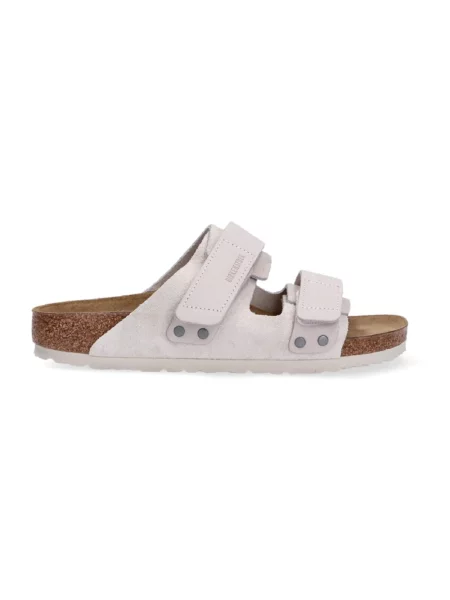 Klapki Birkenstock zamszowe beżowe