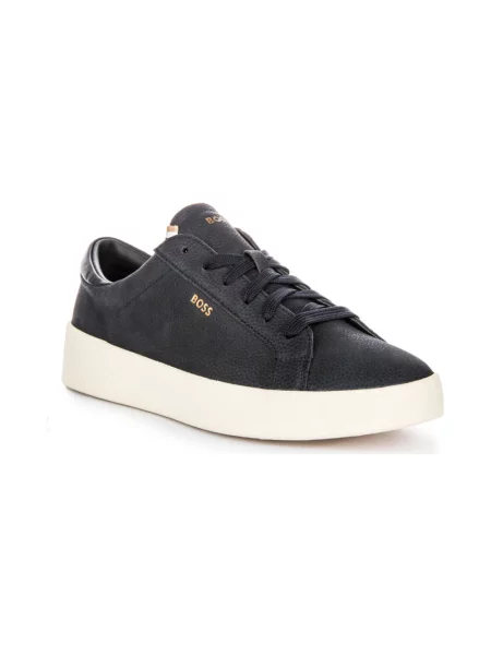 Sneakersy Boss skórzane niebieskie