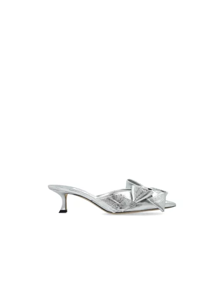 Klapki Jimmy Choo skórzane szare