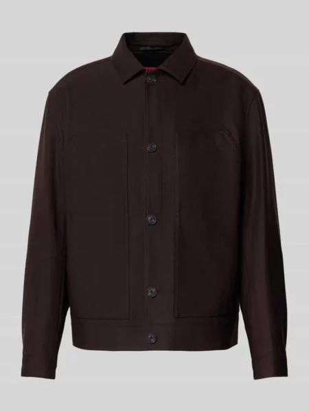 Kurtka koszulowa o kroju slim fit z dodatkiem żywej wełny Hugo