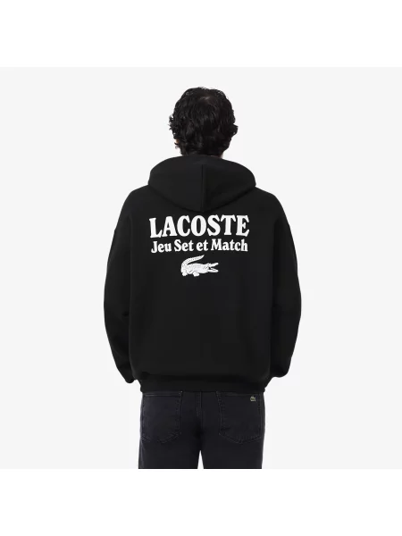 Lacoste Bluza Z Kapturem Loose Fit czarna