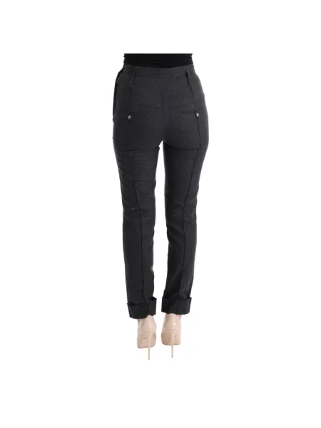 Skinny spodnie Ermanno Scervino wełniane casual szare