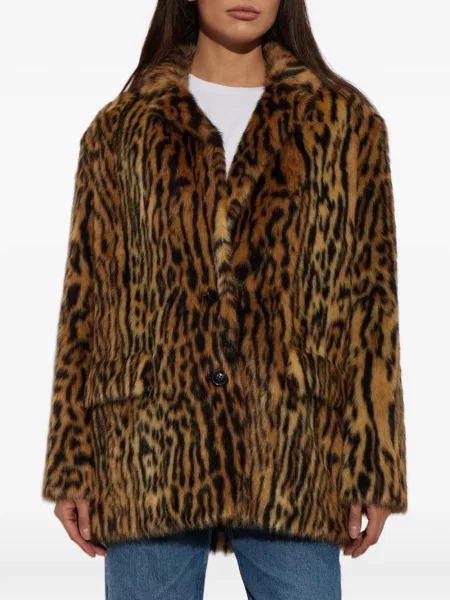 Palton Stand Studio cu imagine cu model leopard maro