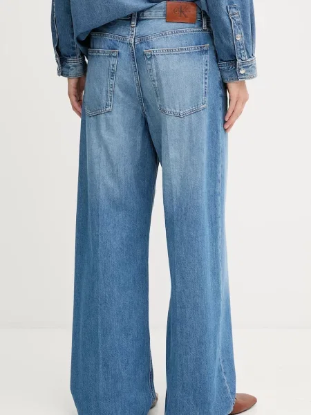 Džíny Calvin Klein Jeans high waist modré