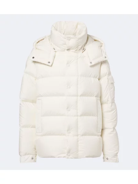 Geacă cu puf Moncler cu glugă alb