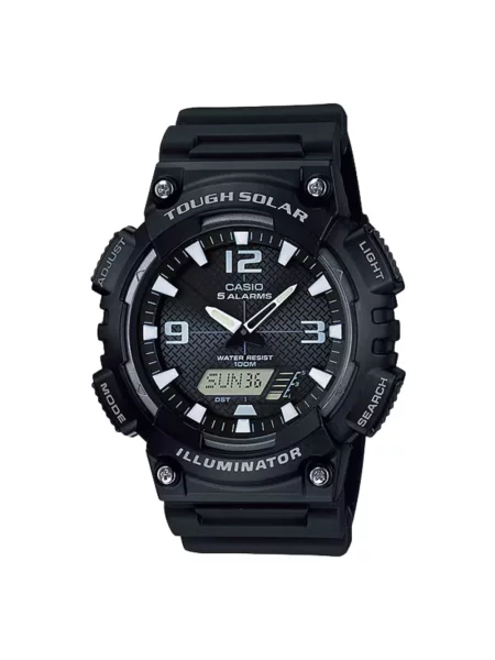 Lniany zegarek Casio czarny