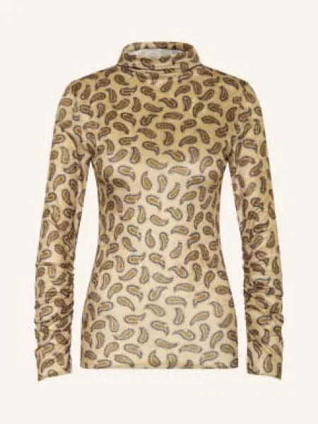 Luisa Cerano Tričko S Dlouhým Rukávem světle hnědá / hnědá / tmavě modrá