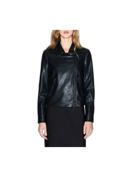 Kurtka skórzana Armani Exchange czarna