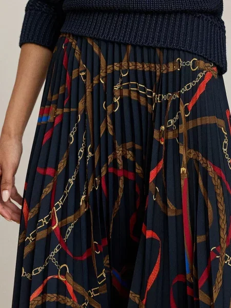 Спідниця Lauren Ralph Lauren midi розкльошена синій