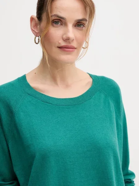 Шерстяной легкий свитер United Colors Of Benetton зеленый