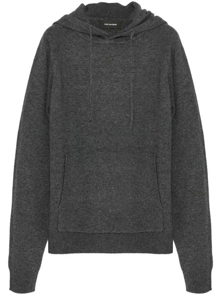 Суичър с качулка Yves Salomon сиво