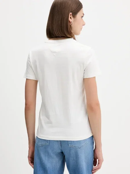 Tommy Jeans póló bézs fehér