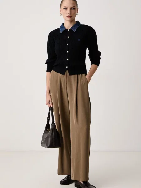 Haveone pantaloni pentru femei maro