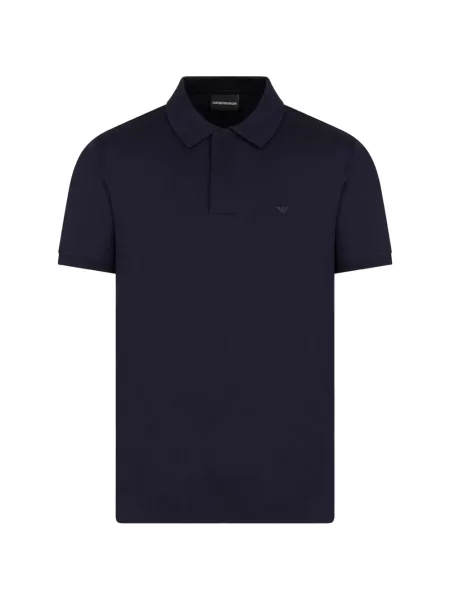 Tricou polo Emporio Armani cu autograf albastru
