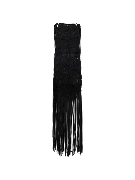 Rochie Alberta Ferretti cu franjuri negru