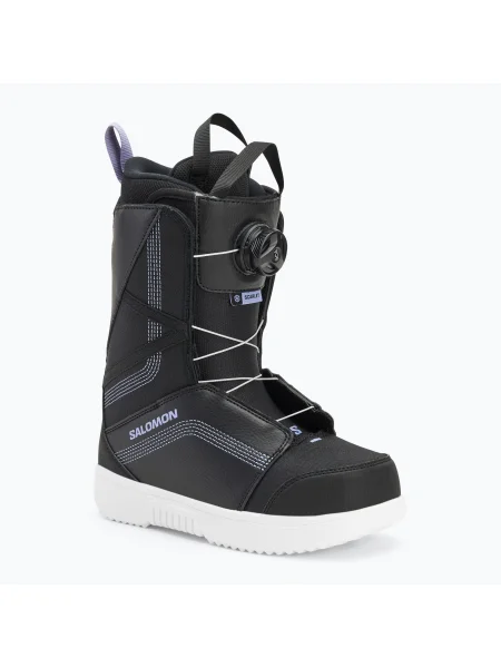 Női snowboardos cipő Salomon Scarlet Boa black/black/persian violet Scarlet Boa fekete