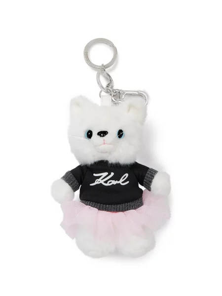 Karl Lagerfeld Prívesky na kľúče Ikon Choupette Plüschtier-Schlüsselanhänger biela
