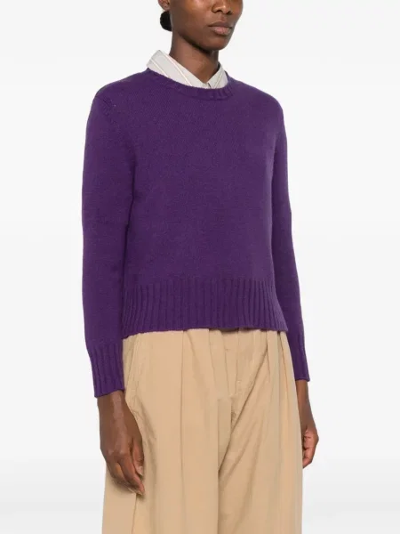 Pulover Beyou cu decolteu rotund violet