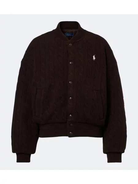 Geacă bomber Polo Ralph Lauren de lână maro