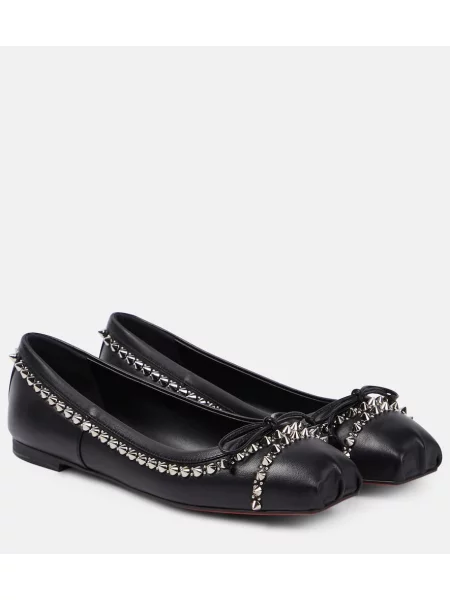 Kožené baleríny Christian Louboutin černé