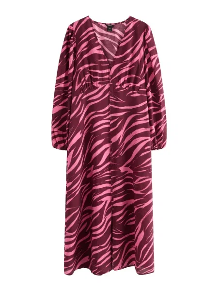 Lindex Rochie tip bluză Carin roz deschis / vin roșu