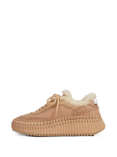 Sneakerși Chloé Nama din piele de oaie maro