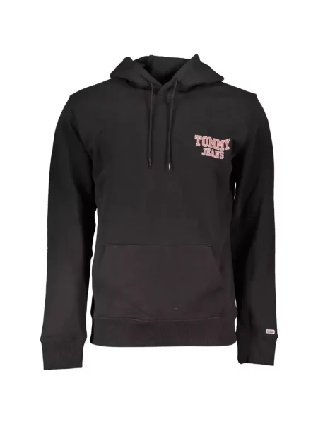 Hanorac cu glugă Tommy Jeans cu imagine negru