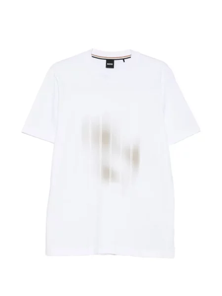 Tricou Boss cu decolteu rotund alb