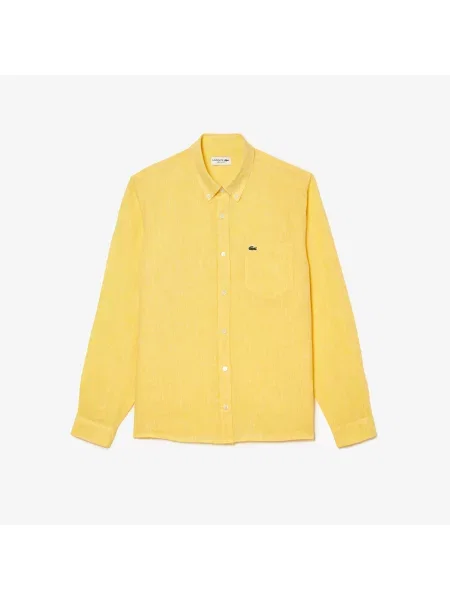 Lacoste Lniana Koszula Lacoste żółta