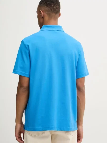 Koszulka polo o kroju easy fit z kołnierzykiem Calvin Klein Jeans niebieska