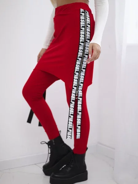 Pantaloni Kesi cu inscripții roșu