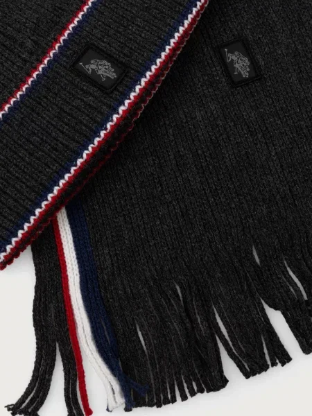 Csíkos sapka U.s. Polo Assn. szürke