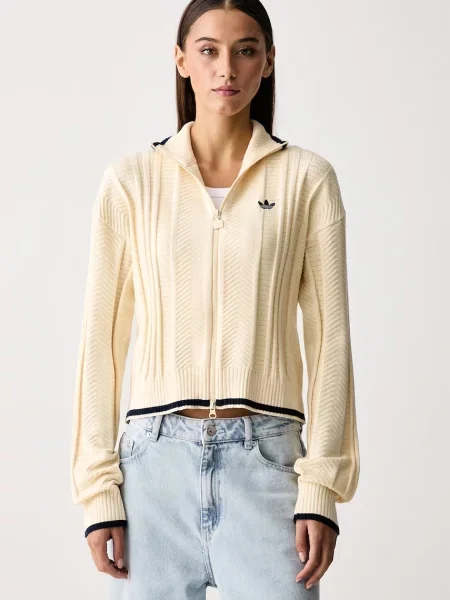 Adidas Originals Cable Knit Firebird πουλόβερ με με Γυναικείο κίτρινο
