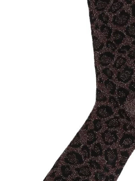Čarape Ant45 s printom s leopard uzorkom smeđa