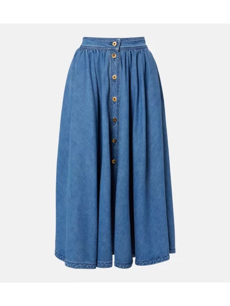 Spódnica jeansowa Patou do kolan niebieska