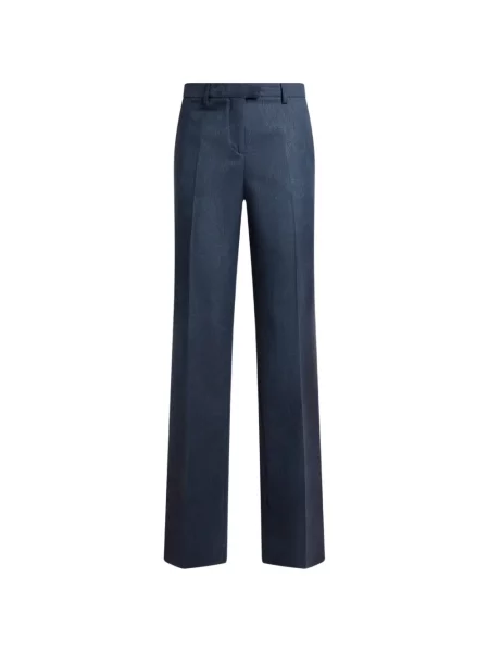 Pantaloni Etro de lână cu model paisley albastru